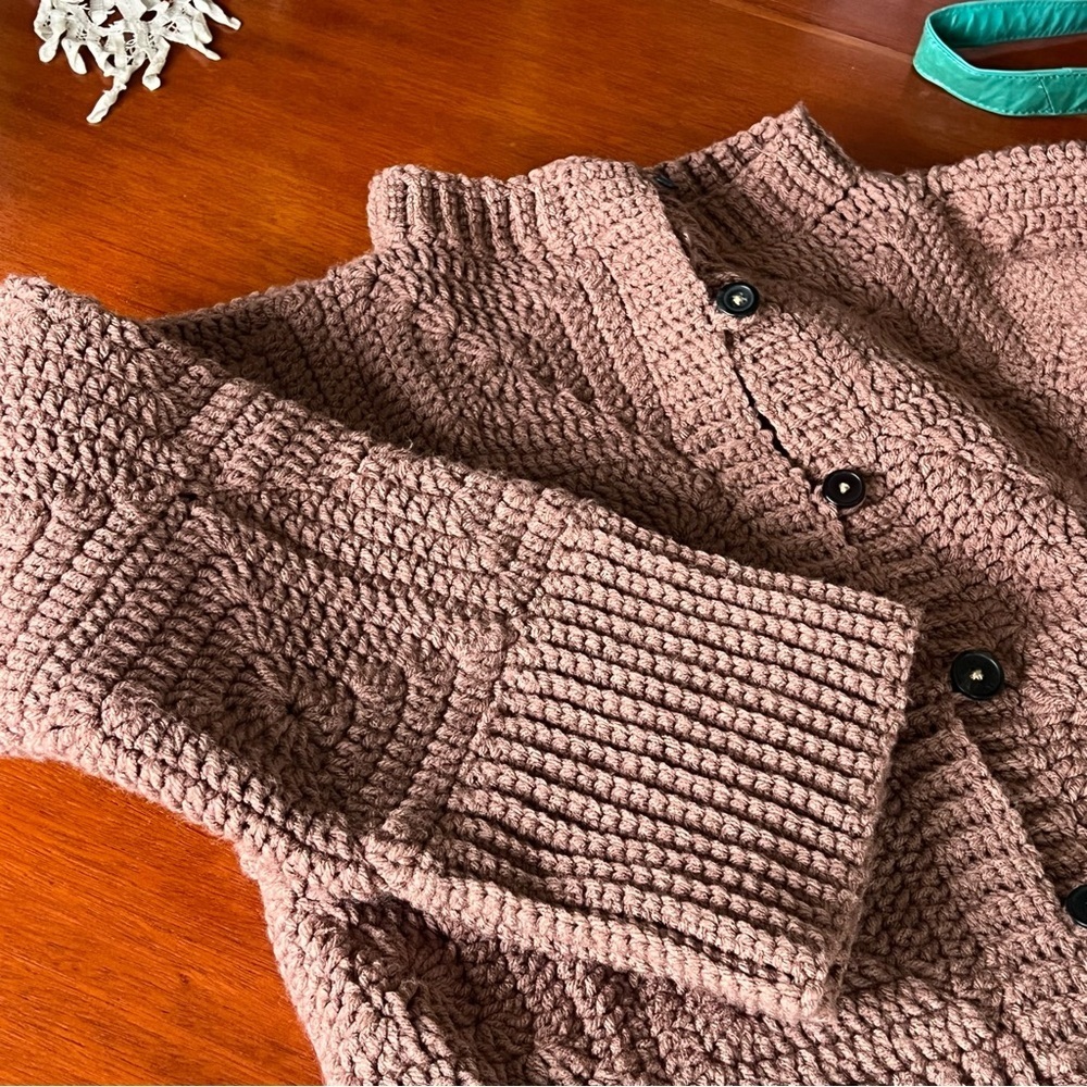 Handmade Brown Knit Sweater Medium - Picture 10 of 16